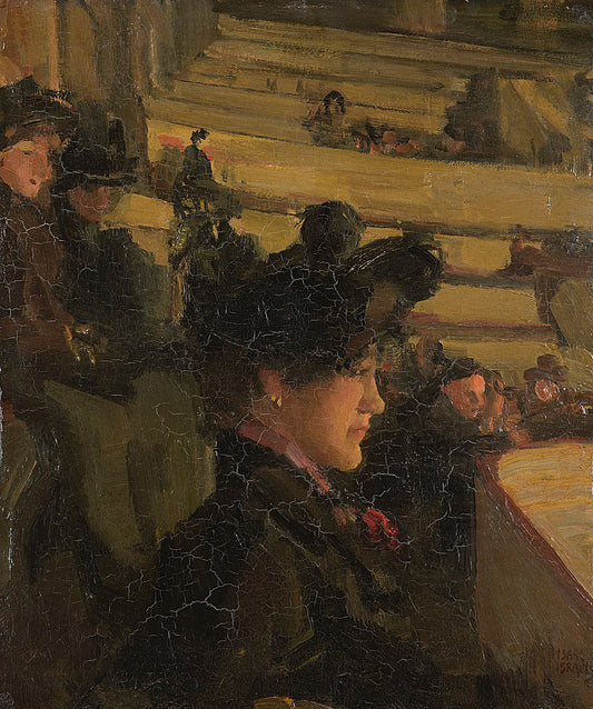 In the Theatre, vintage artwork by Isaac Israels, 12x8" (A4) Poster