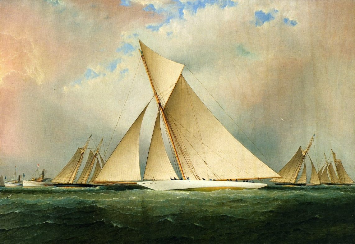America's Cup Yacht 'Vigilant', 1893, vintage artwork by James E. Buttersworth, A3 (16x12") Poster Print