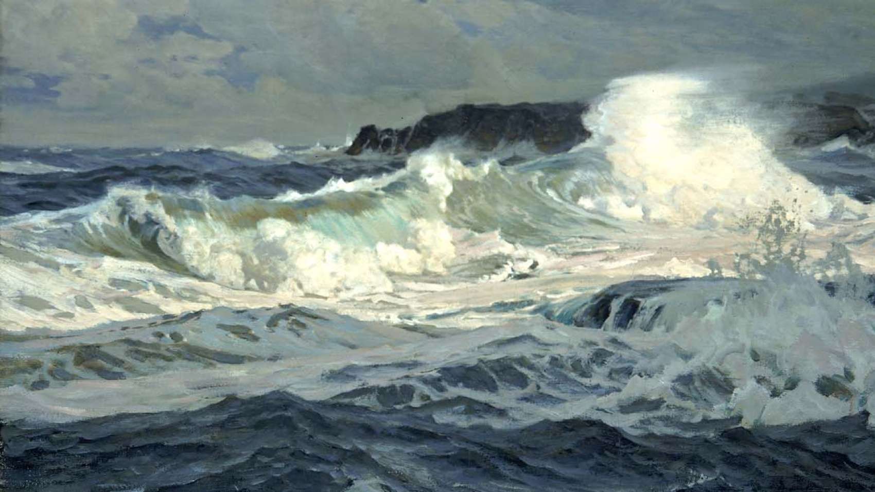 Southwesterly Gale, St. Ives by Frederick Judd Waugh,A3(16x12")Poster