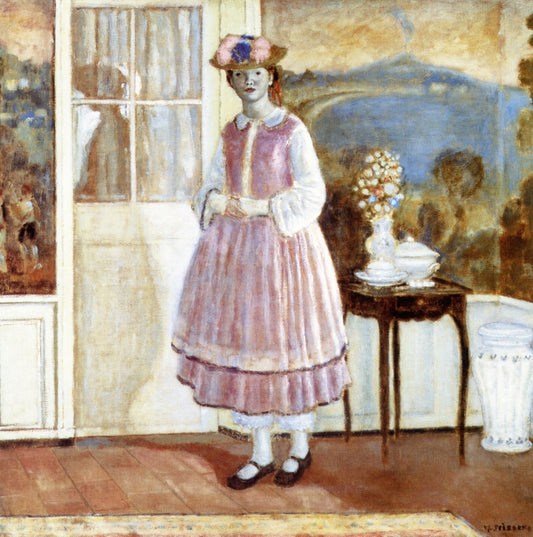 1830 Gown, vintage artwork by Frederick Carl Frieseke, 12x8" (A4) Poster