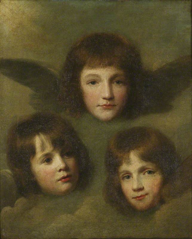 The Three Daughters of the Reverend Sir Herbert Croft, vintage artwork by Attributed to Lemuel Francis Abbott, 12x8" (A4) Poster