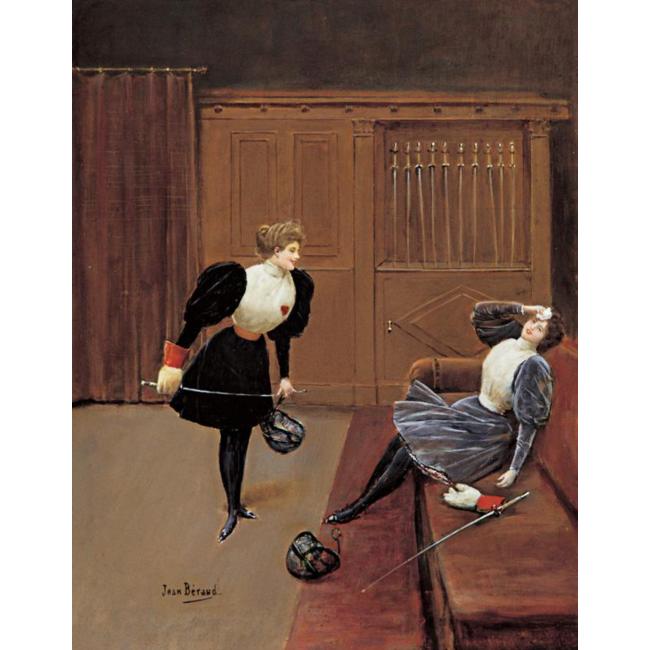 Fencers, vintage artwork by Jean-Georges Beraud, 12x8" (A4) Poster