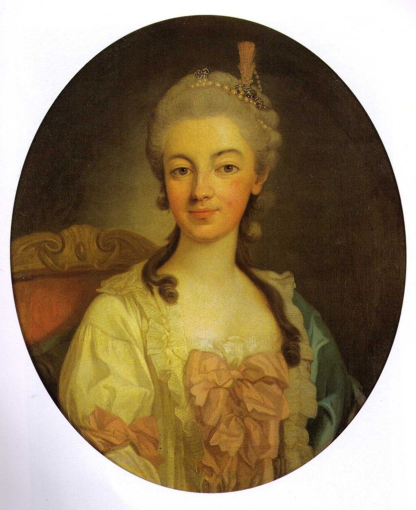 Portrait of Teresa Kinsky von Weichnitz und Tettau, vintage artwork by Per Krafft the Elder, 12x8" (A4) Poster