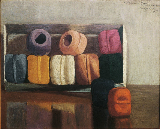Balls of Yarn, vintage artwork by Marius Borgeaud, 12x8" (A4) Poster