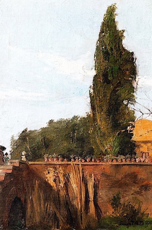 In an Italian Garden, vintage artwork by Laura Theresa Alma-Tadema, 12x8" (A4) Poster