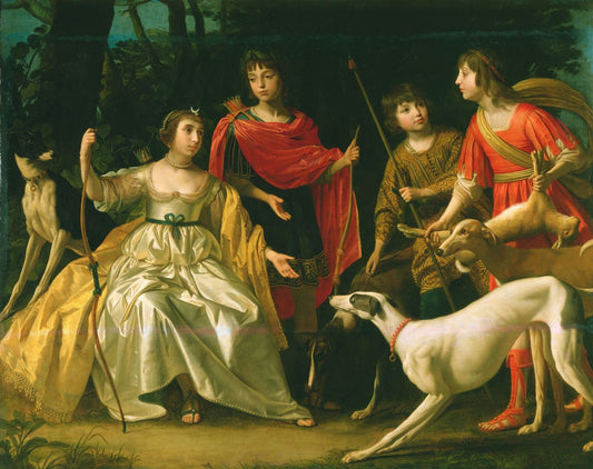 The Four Eldest Children of the King and Queen of Bohemia, vintage artwork by Gerard van Honthorst, 12x8" (A4) Poster