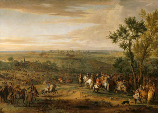 Louis XIV, King of France, at Maastricht, vintage artwork by Adam Frans van der Meulen, 12x8" (A4) Poster