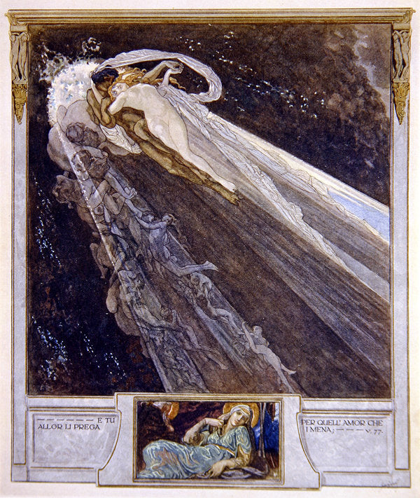 om Dante's 'Divine Comedy', Inferno, Canto V by Franz Bayros,A3(16x12")Poster