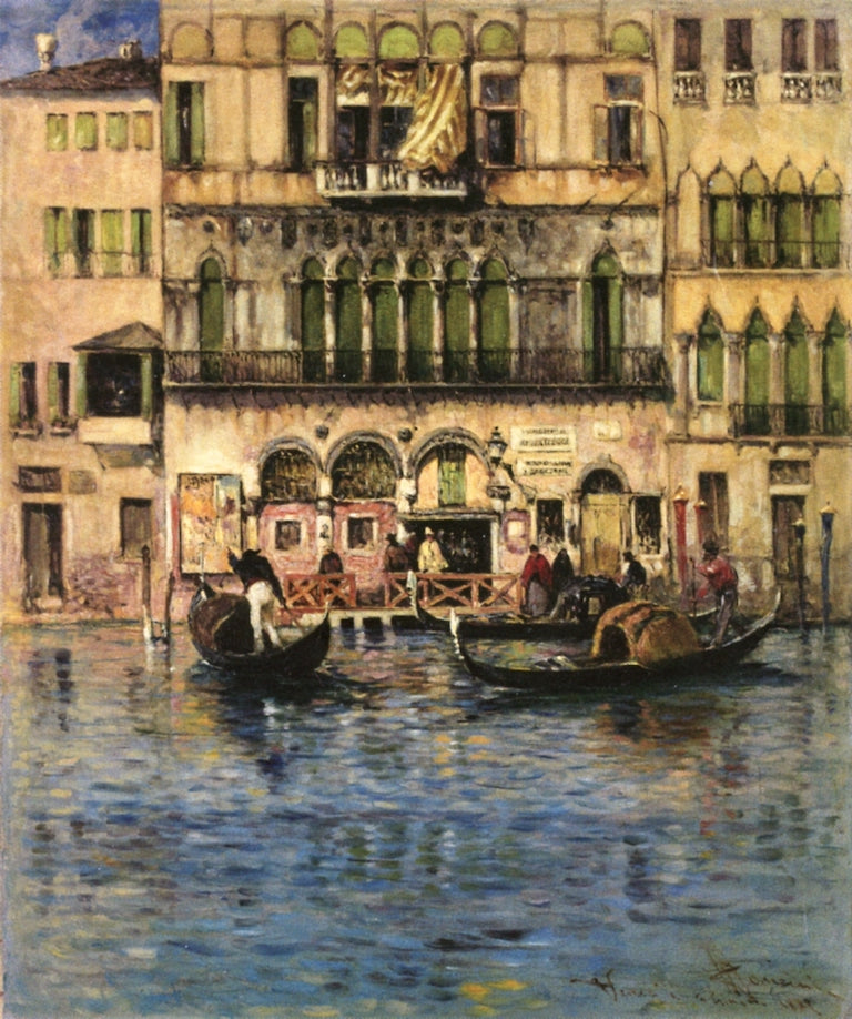 The Grand Canal by Antonio Mancini,A3(16x12")Poster