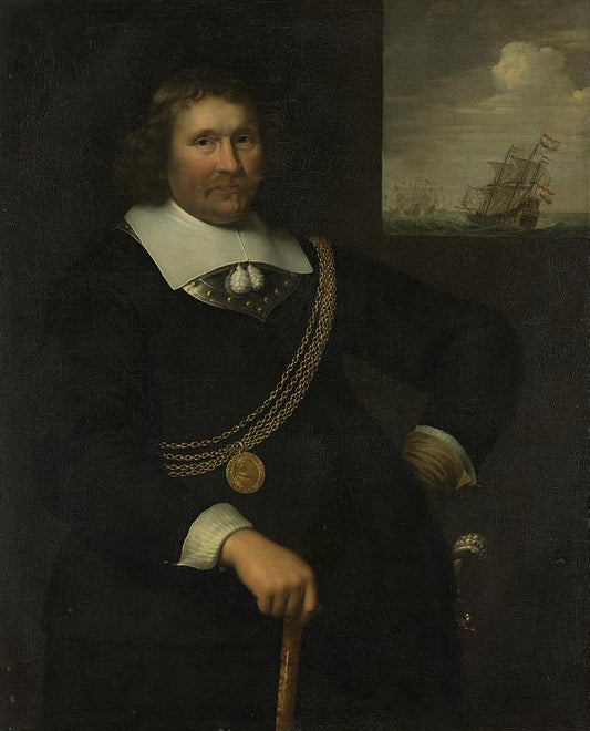 Portrait of Jan Cornelisz Meppel, vintage artwork by Jan Albertsz. Rotius, 12x8" (A4) Poster