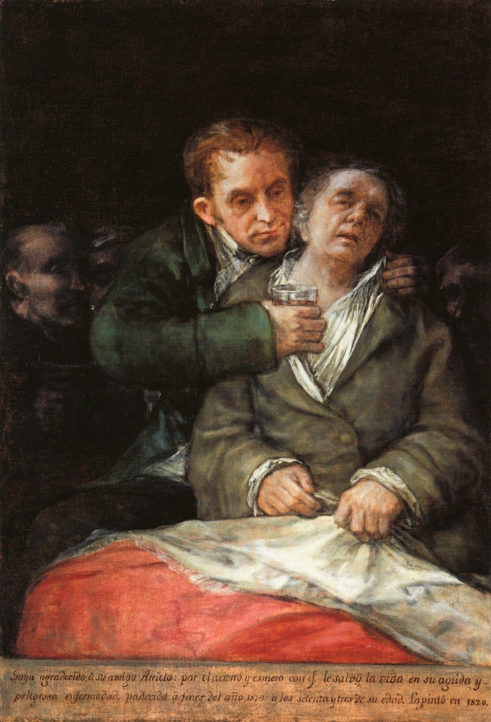 Goya Attended by  Doctor Arrieta, vintage artwork by Francisco de Goya y Lucientes, 12x8" (A4) Poster