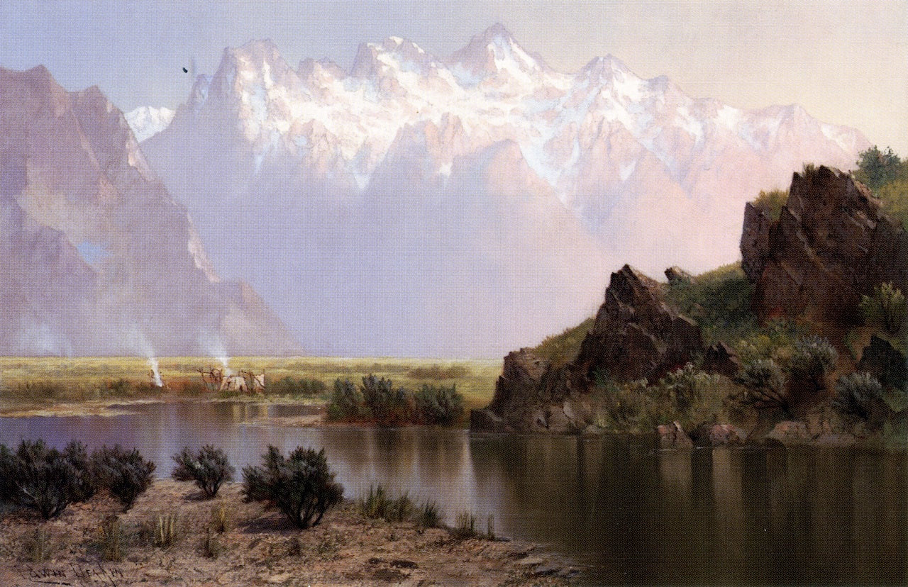 Humbolt Mountains, Ruby  Range, Nevada, vintage artwork by Edwin Deakin, 12x8" (A4) Poster