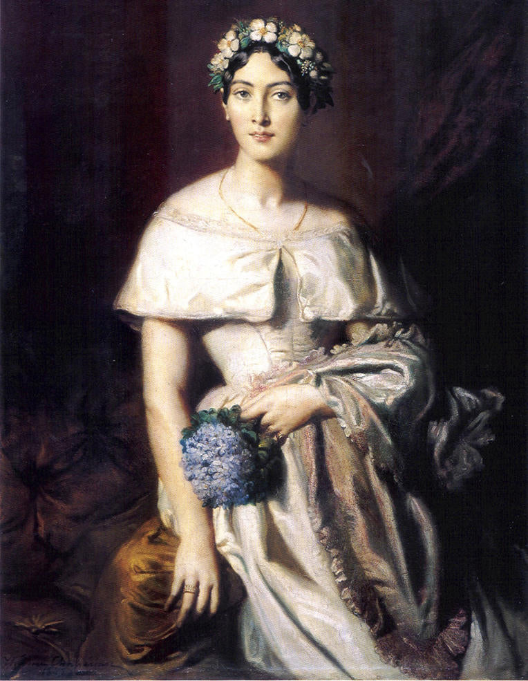 Mademoiselle Marie-Therese de Cabarrus, vintage artwork by Theodore Chasseriau, A3 (16x12") Poster Print