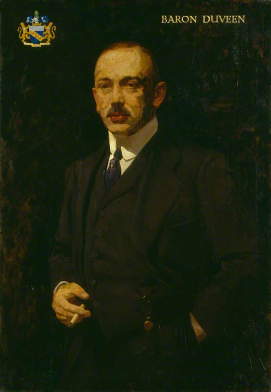 Joseph Duveen, Baron Duveen, vintage artwork by Isaac Israels, 12x8" (A4) Poster