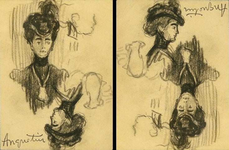 Etude d'elegante, face et profil by Louis emile Anquetin,A3(16x12")Poster