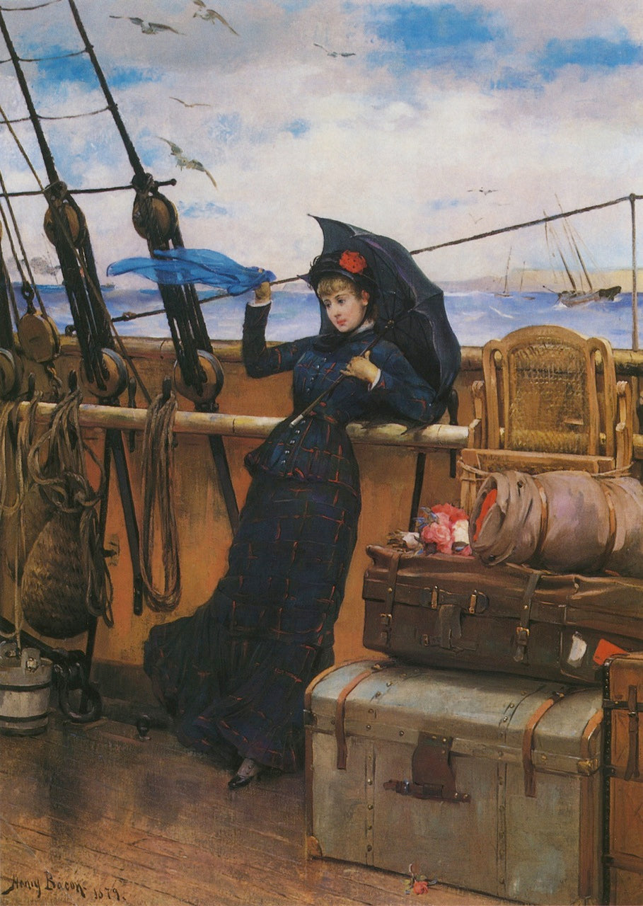 The Departure, vintage artwork by Henry Bacon, 12x8" (A4) Poster