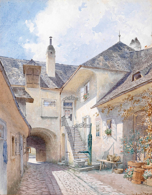 The Courtyard of a Winemaker's House by Richard Moser,16x12(A3) Poster