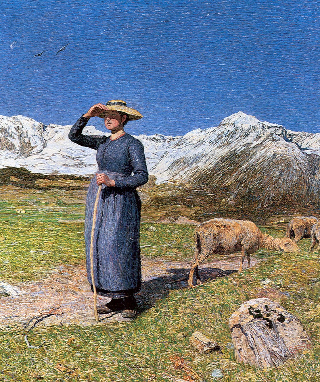 Mezzogiorno sulle alpi, vintage artwork by Giovanni Segantini, 12x8" (A4) Poster