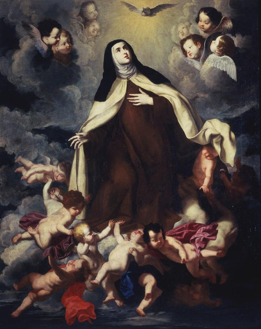 Saint Teresa in Glory, vintage artwork by Pietro Novelli, 12x8" (A4) Poster