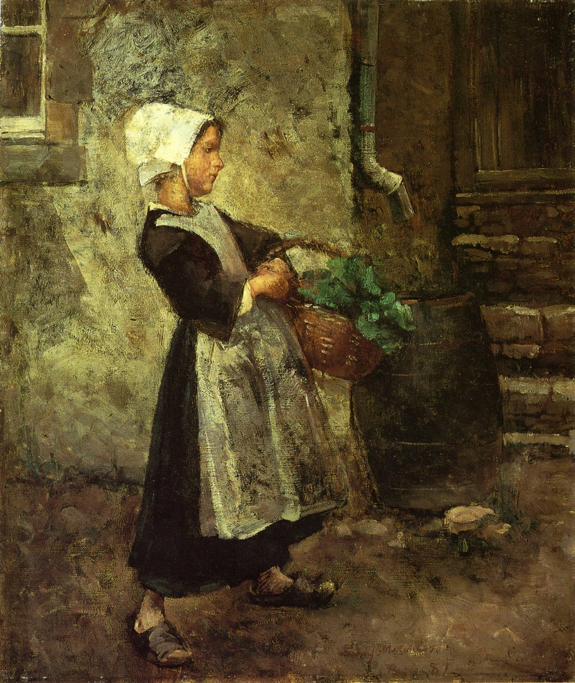 The Vegetable Girl by Gari Melchers,A3(16x12")Poster
