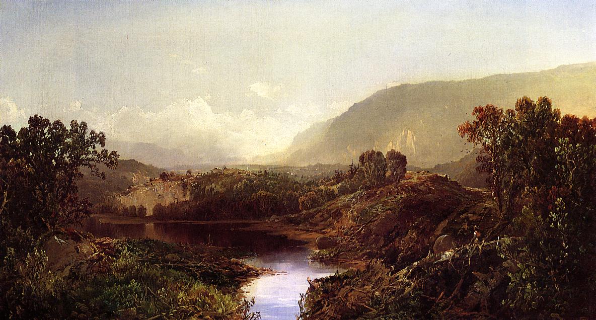 Mountain Landscape, New York State, vintage artwork by William Louis Sonntag, Sr, 12x8" (A4) Poster