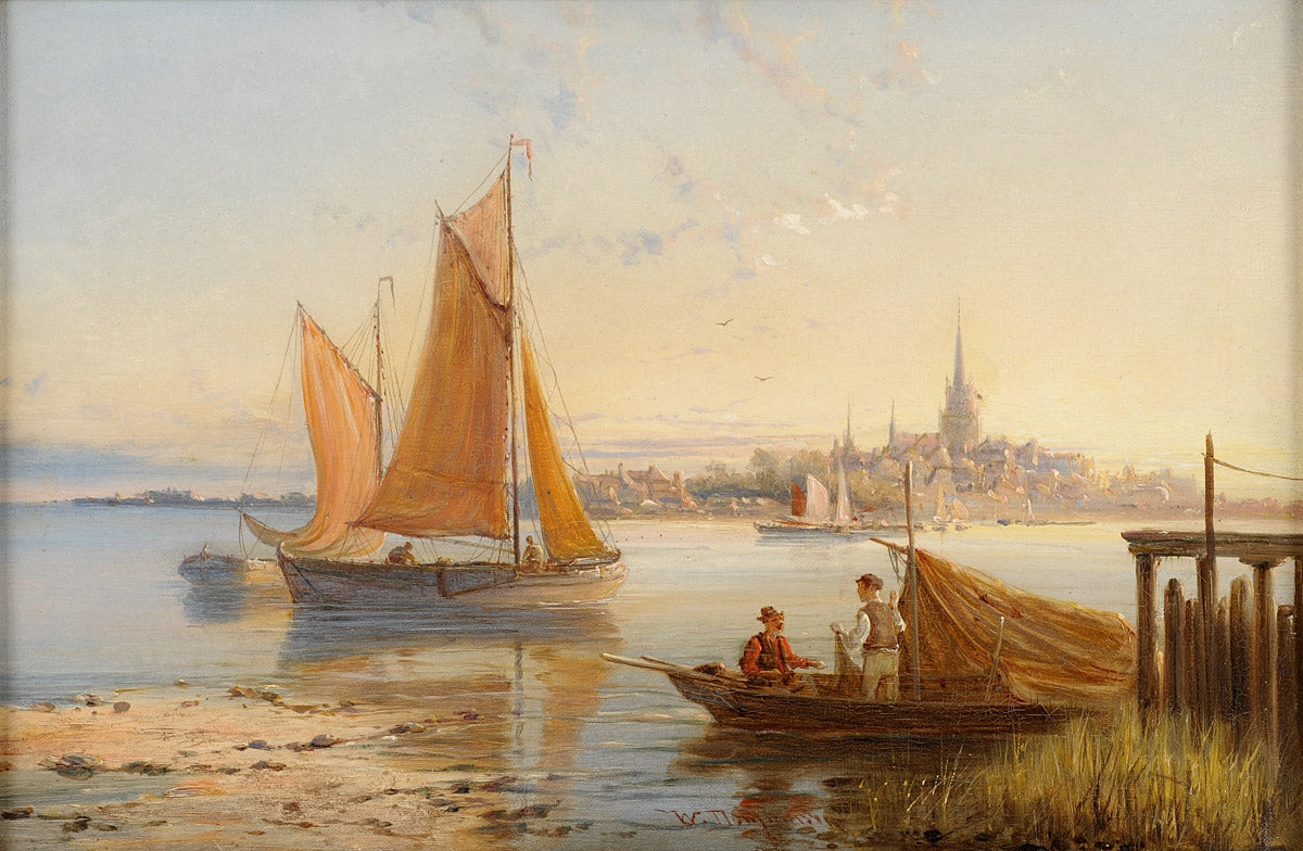 View of Honnen, vintage artwork by William Raymond Dommersen, 12x8" (A4) Poster