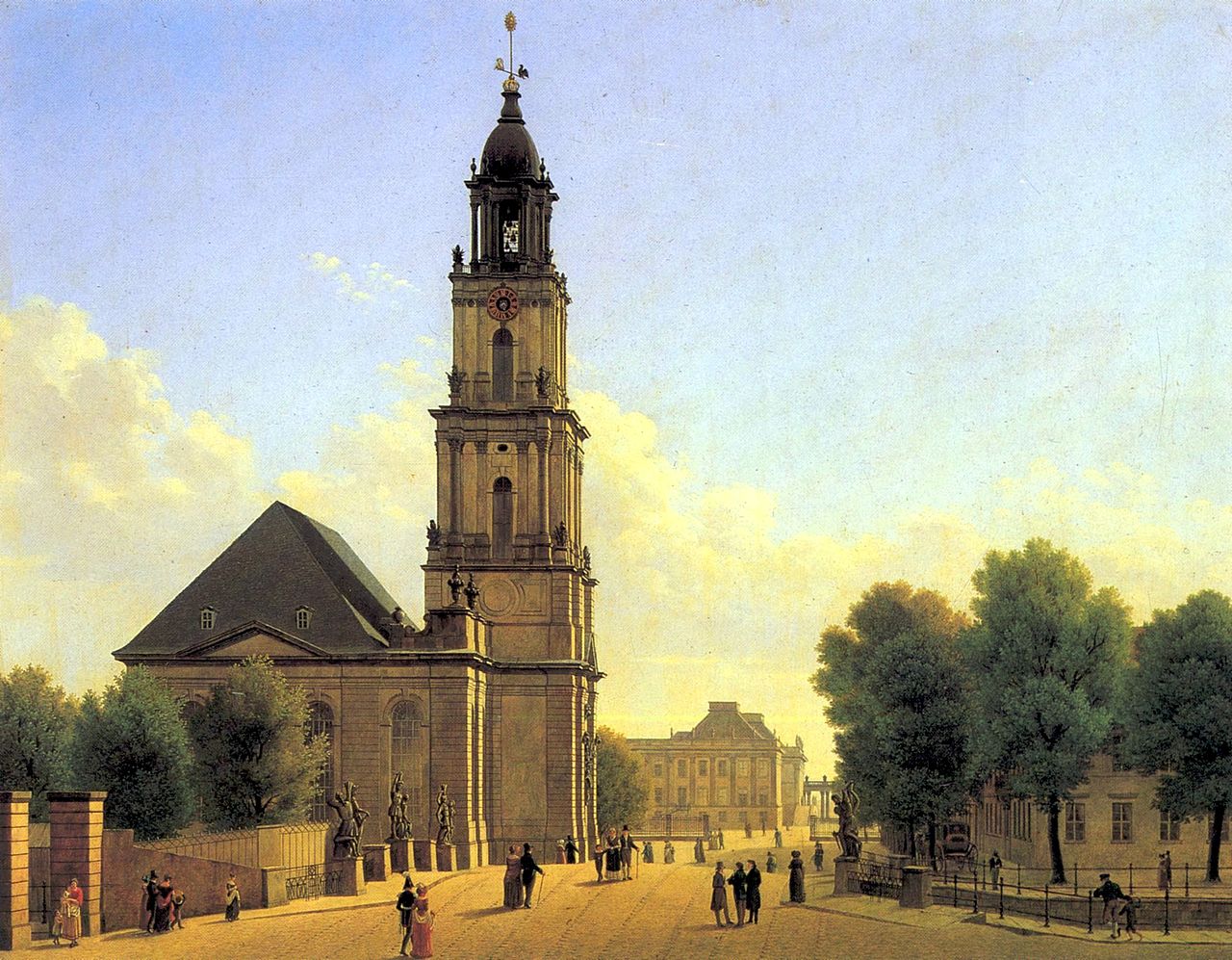 View of the Garrison Church in Potsdam, vintage artwork by Carl Hasenpflug, A3 (16x12") Poster Print