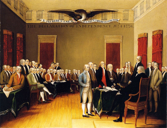 The Declaration of Independence, July 4, 1776, vintage artwork by Edward Hicks, 12x8" (A4) Poster