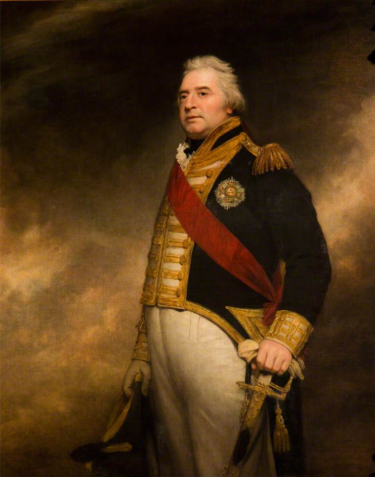 Admiral Sir George Campbell, vintage artwork by Sir William Beechey, 12x8" (A4) Poster