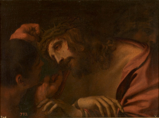 The Crowning with Thorns (after Annibale Carracci), vintage artwork by Andrea Sacchi, 12x8" (A4) Poster