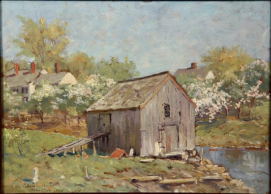 Fish House in Spring, vintage artwork by Abbott Fuller Graves, 12x8" (A4) Poster