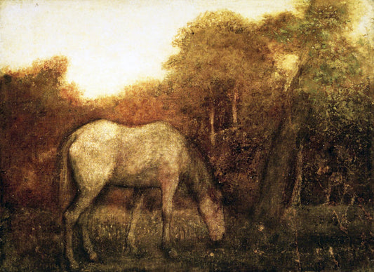 The Grazing Horse, vintage artwork by Albert Pinkham Ryder, 12x8" (A4) Poster