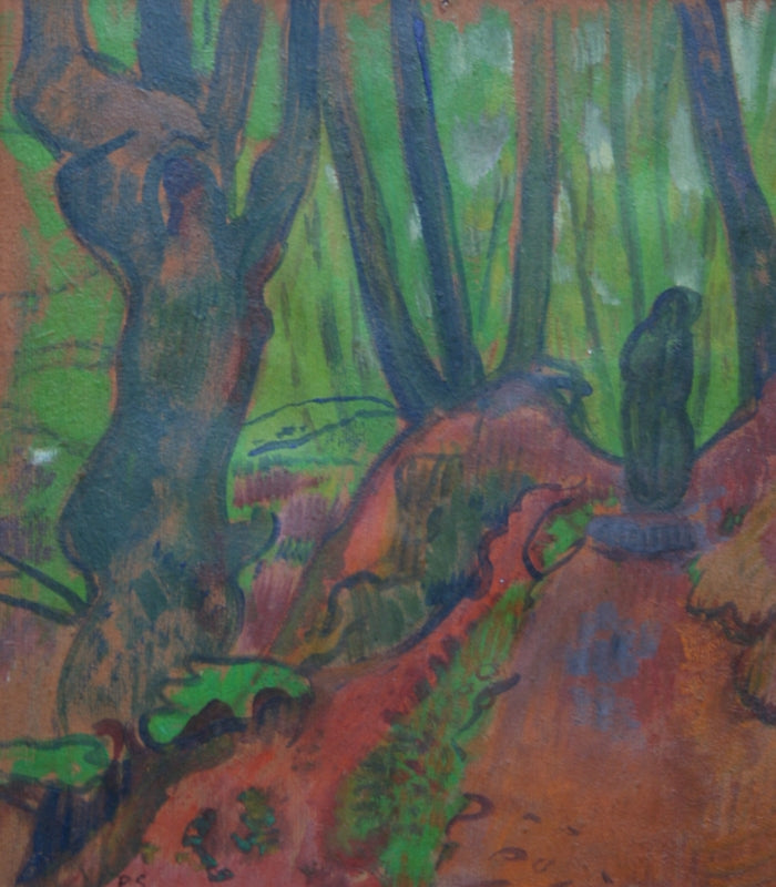 Bretonne dans la forêt de Huelgoat, vintage artwork by Paul Serusier, 12x8" (A4) Poster