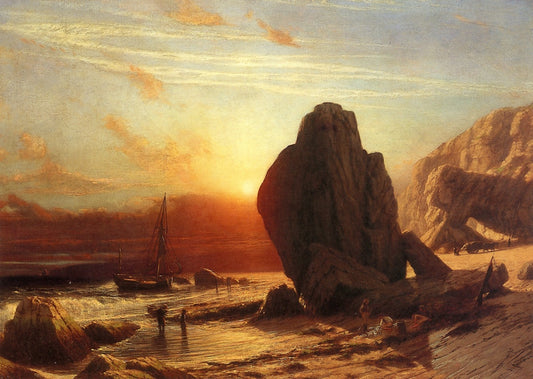 Sunset on the Coast of Corsica, vintage artwork by James Fairman, 12x8" (A4) Poster