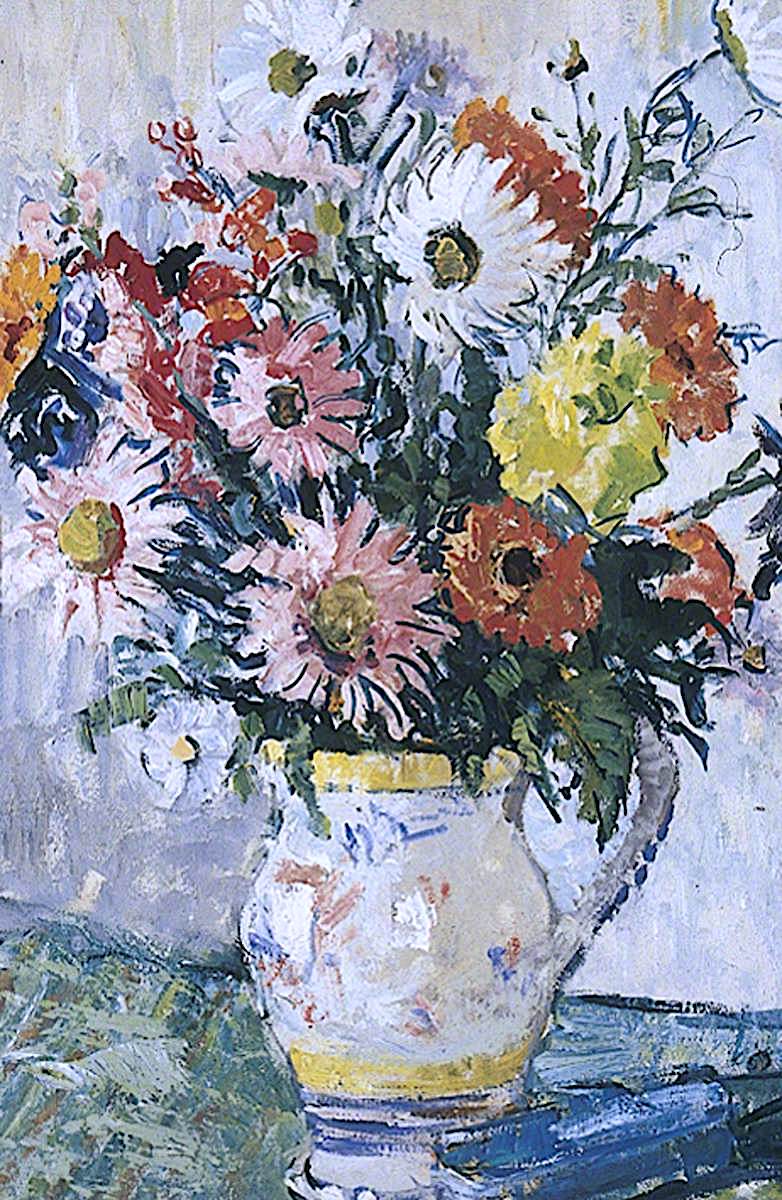 Flowers in a White Vase by Mary Ethel Hunter,16x12(A3) Poster