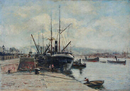 At Rouen, vintage artwork by Charles François Pecrus, 12x8" (A4) Poster