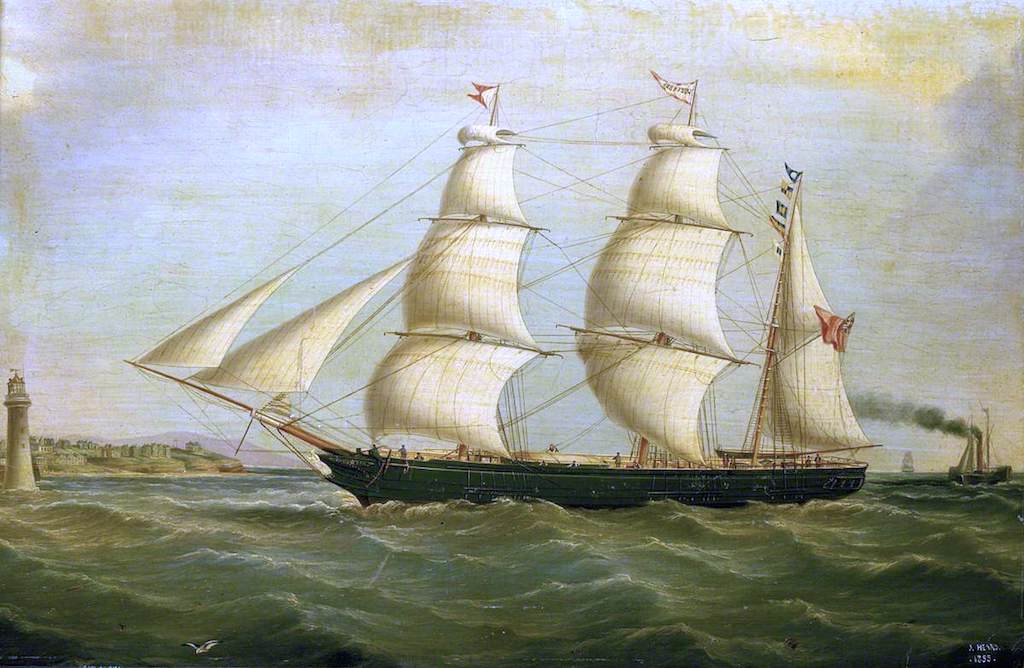 The Barque 'Queen Bee', vintage artwork by Joseph Heard, A3 (16x12") Poster Print