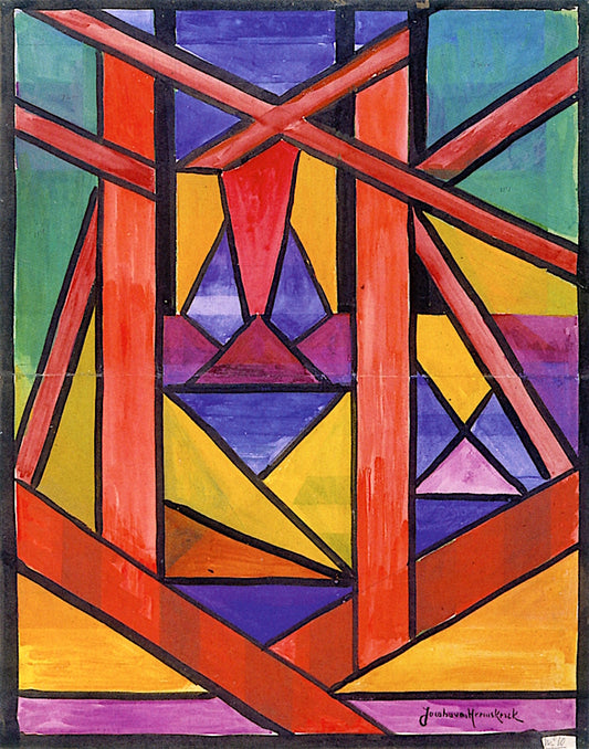 Design for Windowpane No. 10, vintage artwork by Jacoba van Heemskerck, 12x8" (A4) Poster