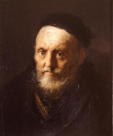 Bearded Old Man Wearing a Beret, vintage artwork by Jan Lievens, 12x8" (A4) Poster
