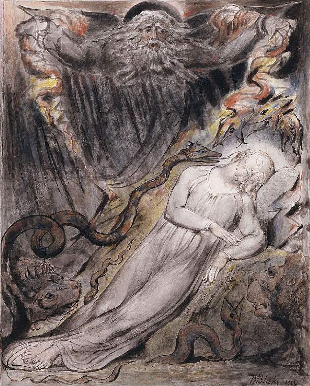 Christ's troubled sleep Paradise Regained, vintage artwork by William Blake, 12x8" (A4) Poster