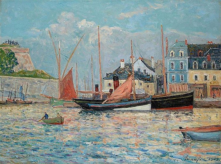 Basin with Waves at Palais Port by Maxime Maufra,A3(16x12")Poster