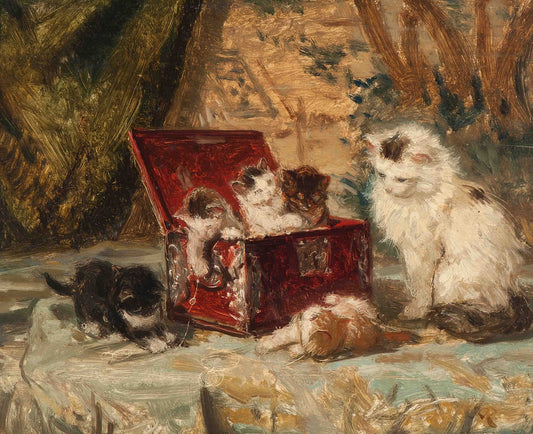 Besotted, vintage artwork by Henriette Ronner-Knip, A3 (16x12") Poster Print