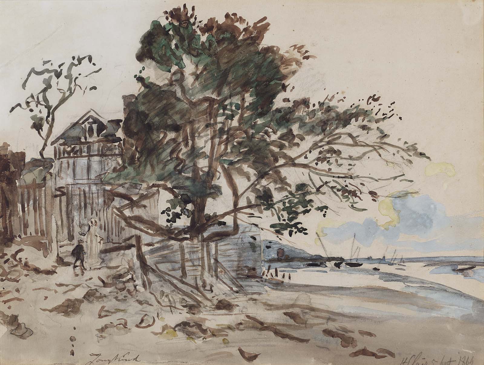 Landscape, St. Clair, vintage artwork by Johan Barthold Jongkind, A3 (16x12") Poster Print