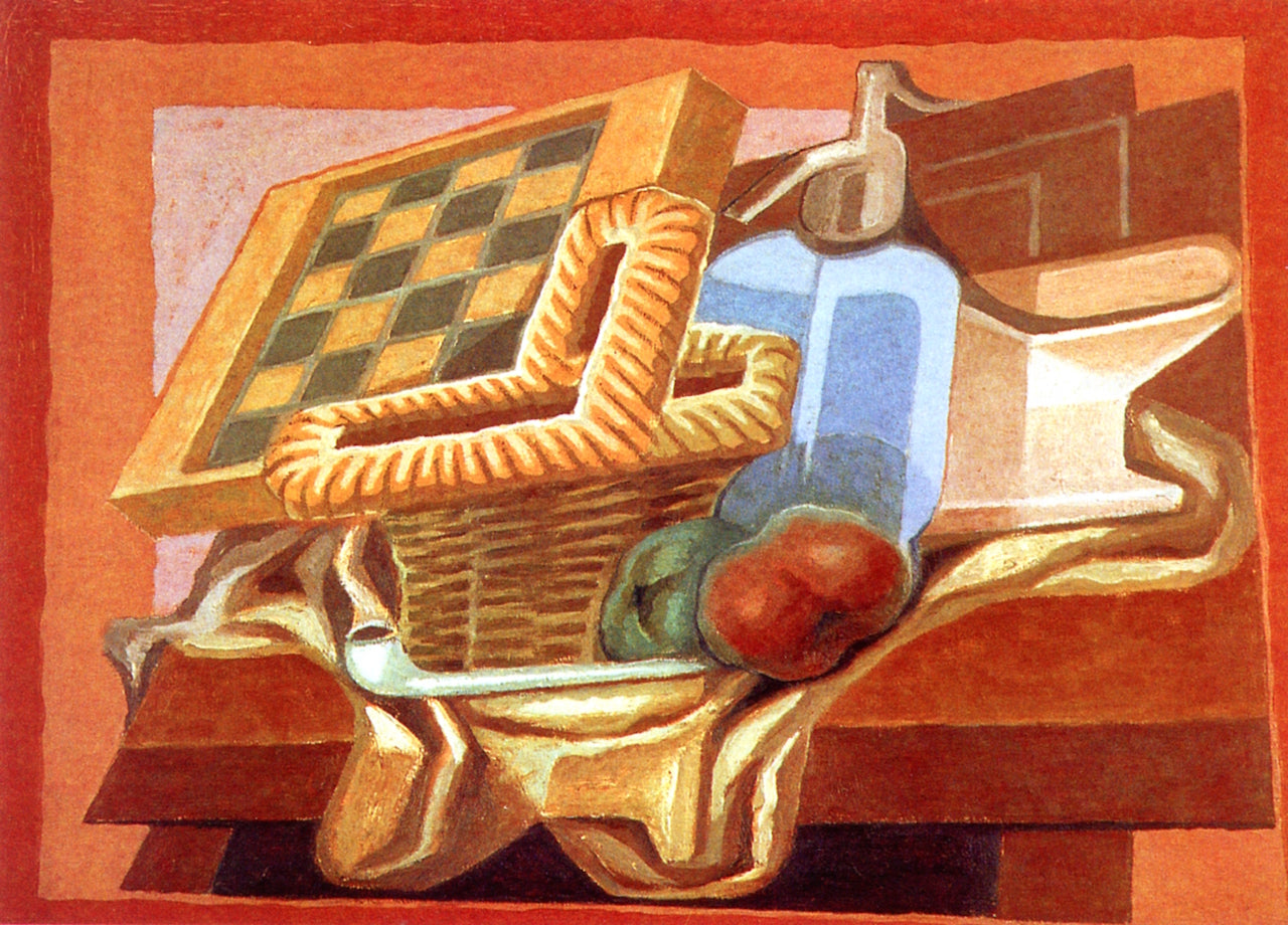 Basket and Siphon, vintage artwork by Juan Gris, 12x8" (A4) Poster