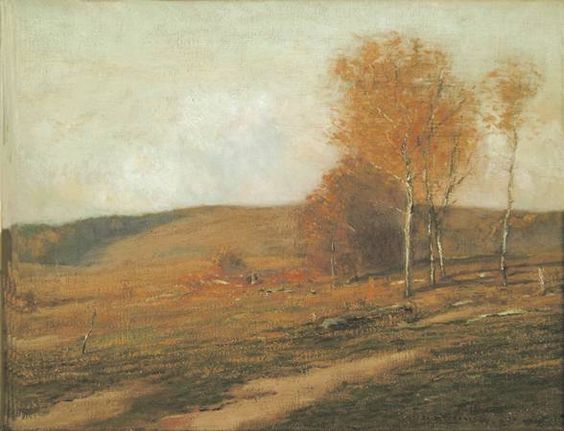 Autumn Land, vintage artwork by Bruce Crane, 12x8" (A4) Poster