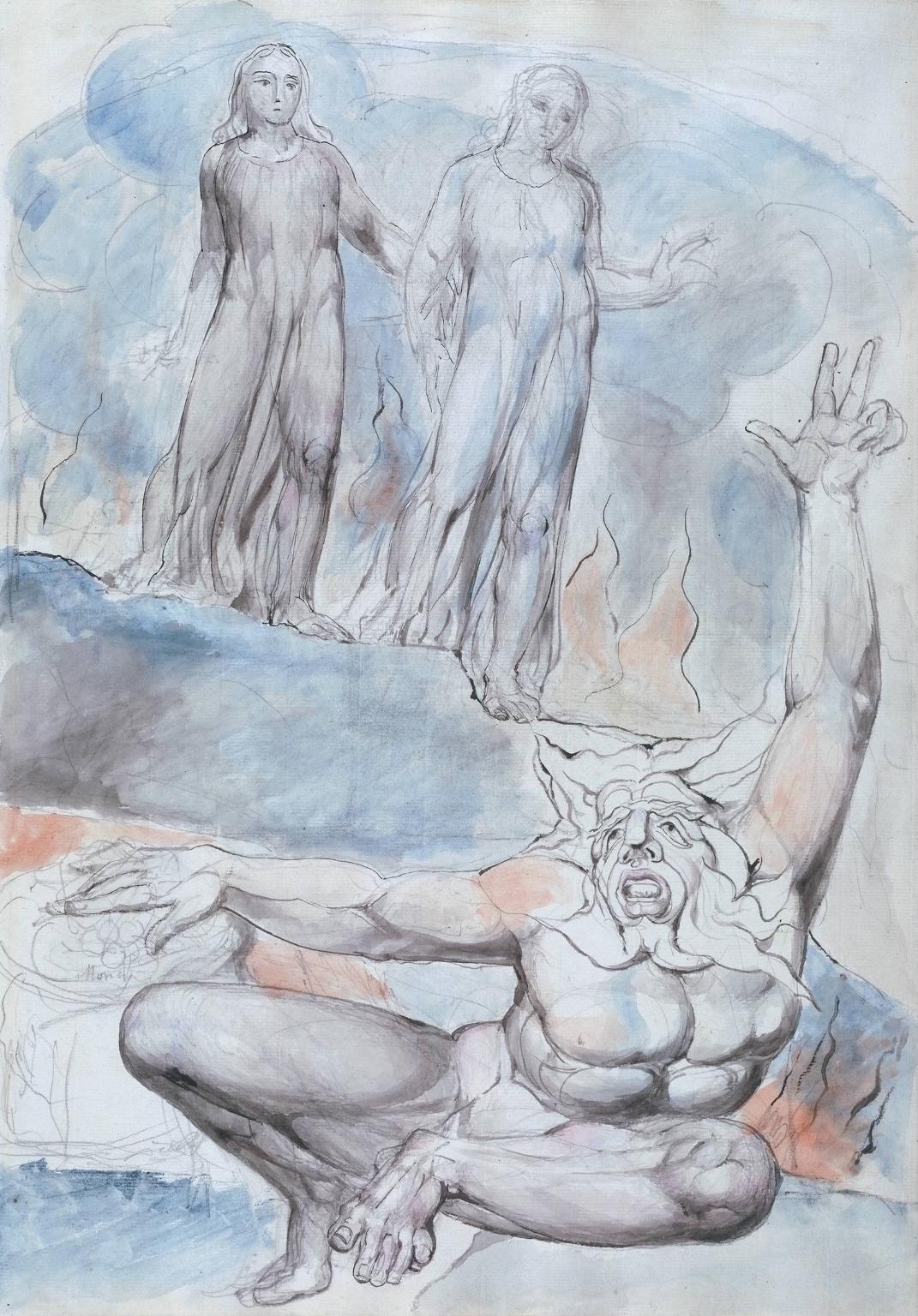 Plutus, vintage artwork by William Blake, 12x8" (A4) Poster