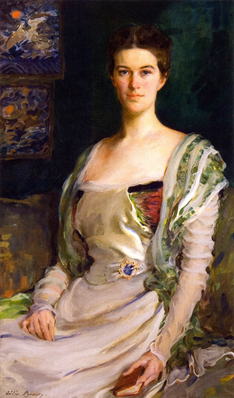 Mrs. Isaac Newton Phelps Stokes (Edith Minturn), vintage artwork by Cecilia Beaux, 12x8" (A4) Poster