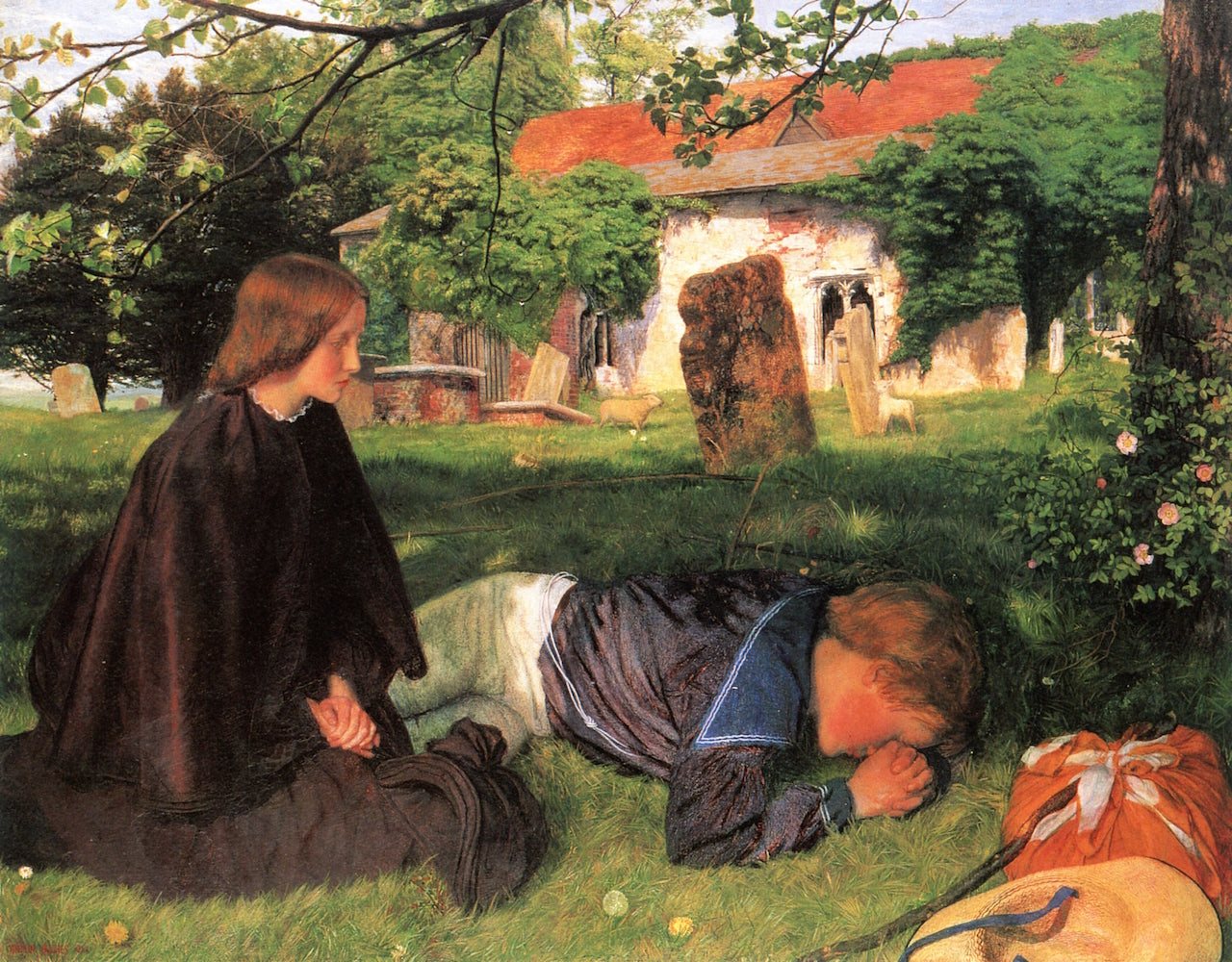 Home From Sea, vintage artwork by Arthur Hughes, 12x8" (A4) Poster