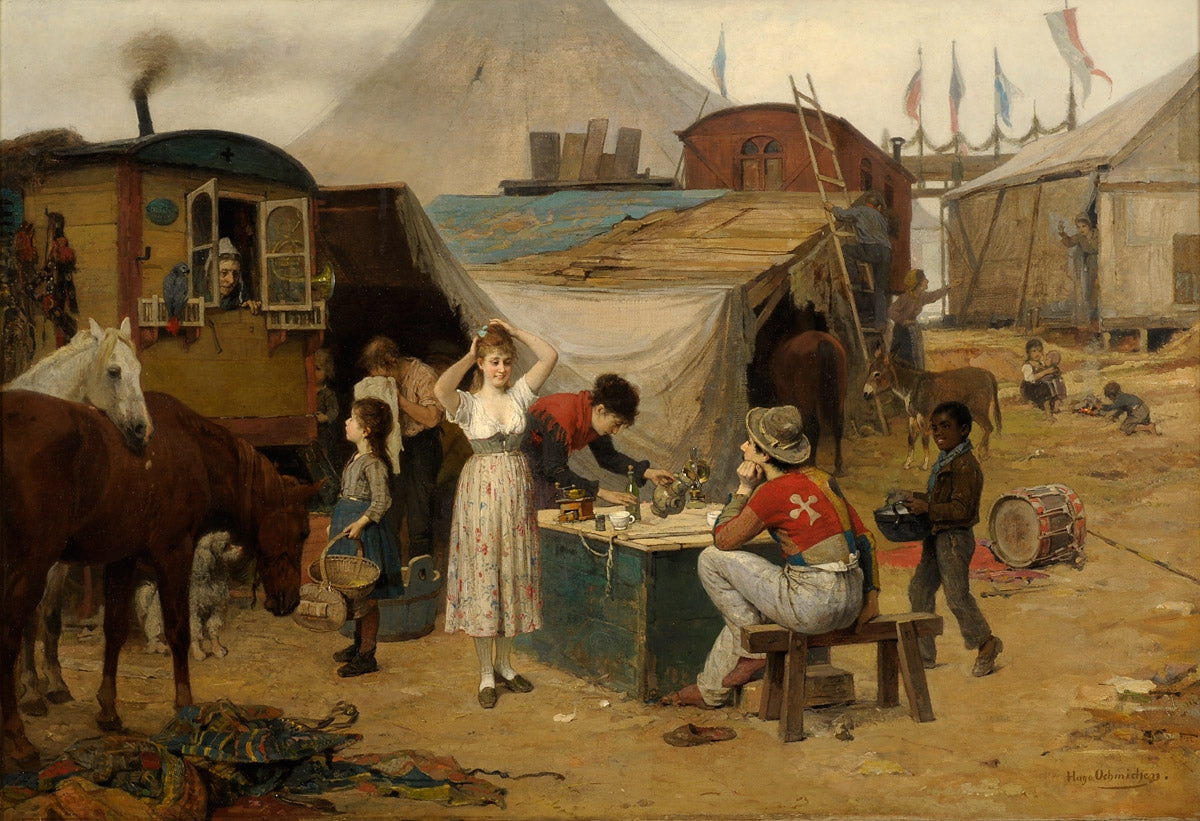 The Fair, vintage artwork by Hugo Oehmichen, 12x8" (A4) Poster