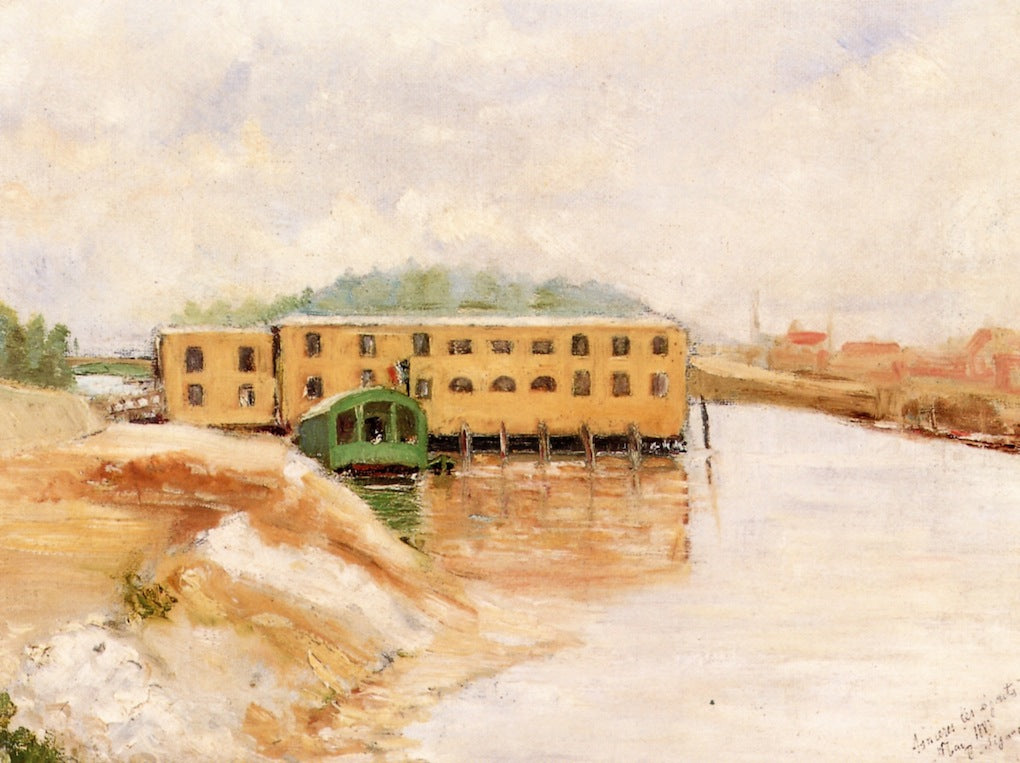 Asnieres, Sewers, vintage artwork by Paul Signac, 12x8" (A4) Poster